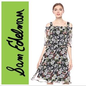 Sam Edelman Fit & Flare Smocked‎ Floral Dress 4 NWT